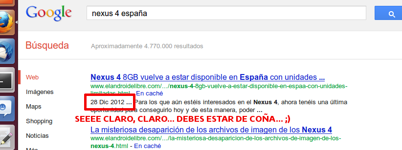 Google Nexus 4, inocente inocente